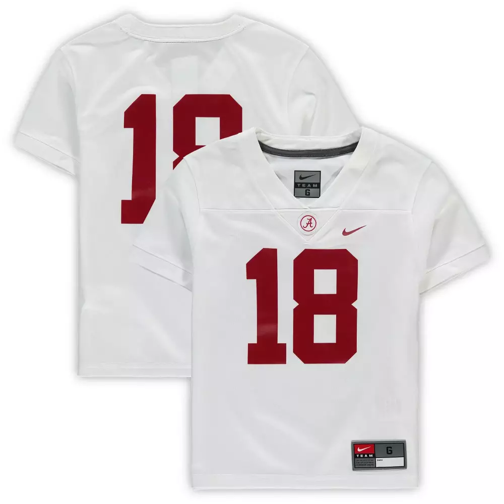 Custom 18 alabama crimson tide preschool untouchable football team jersey white