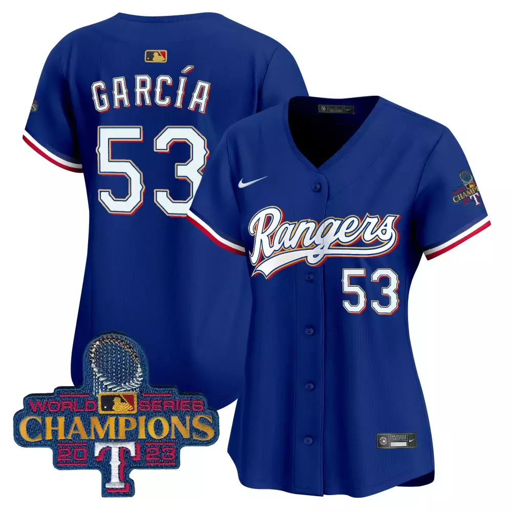 Customizable Adolis garcia texas rangers adolis garcia gold trim world series champions royal jersey