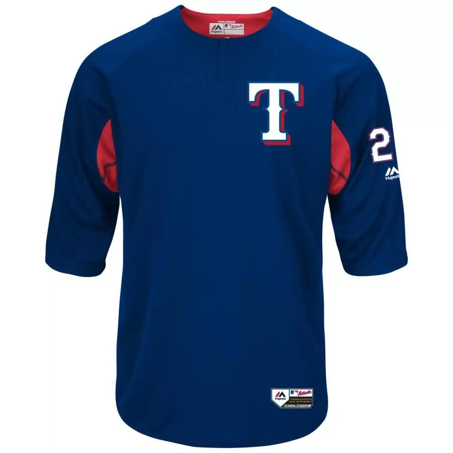 Personalized Adrian beltre texas rangers majestic collection on field 34 sleeve player batting practice jersey royal