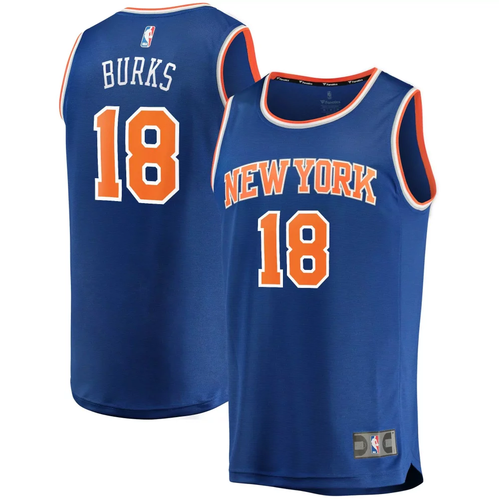 Custom Alec burks new york knicks 202021 icon edition blue jersey gift for new york knicks fans