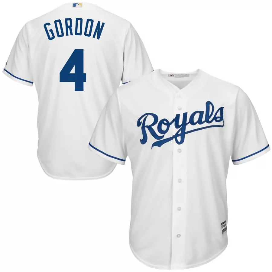 Custom Alex gordon kansas city royals majestic official cool base player jersey white