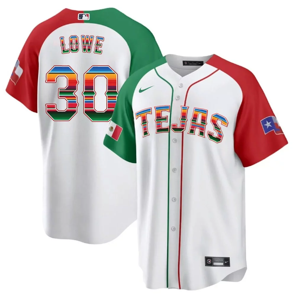 Personalized Alternate nathaniel lowe texas rangers mexican heritage night cool base jersey tejas all stitched