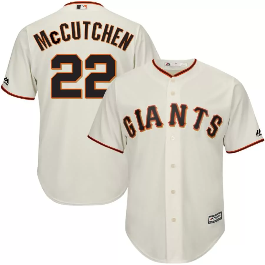 Personalized Andrew mccutchen san francisco giants majestic cool base player jersey cream