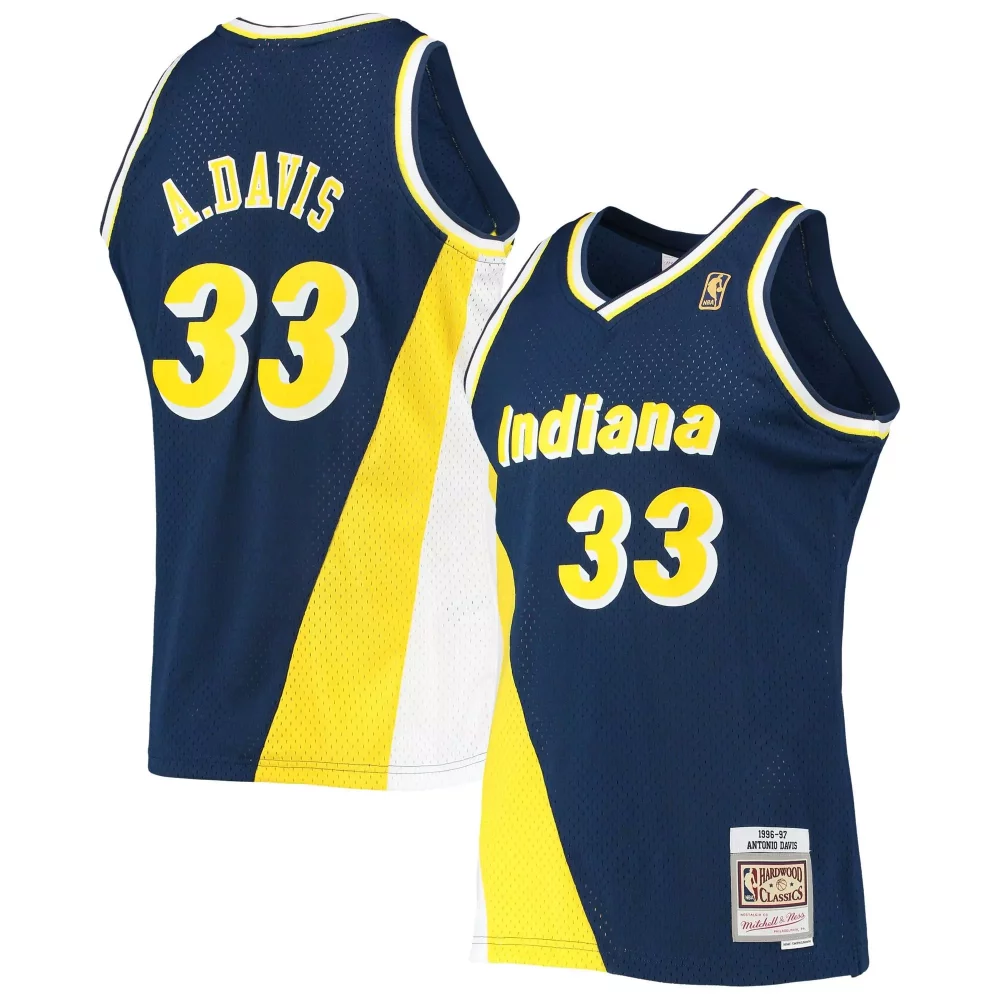Personalized Antonio davis pacers 199697 hardwood classics navy jersey gift for pacers fans