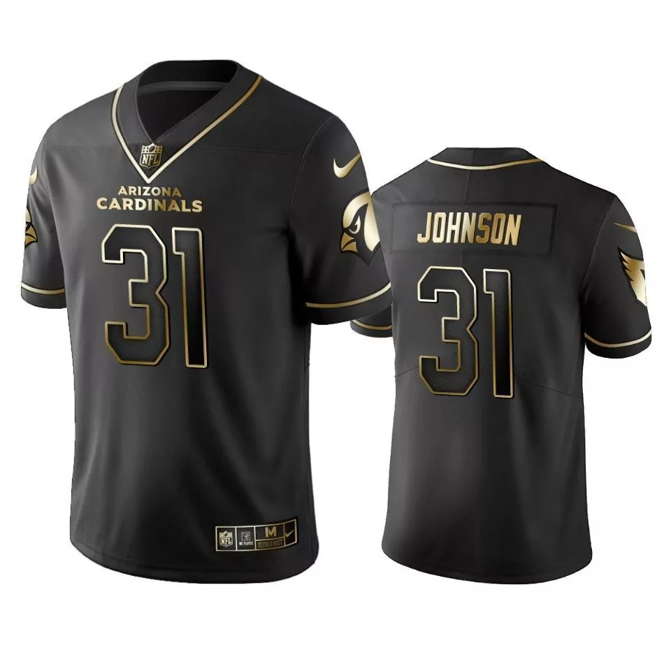 Personalized Arizona cardinals 31 david johnson black golden edition vapor untouchable limited mens jersey