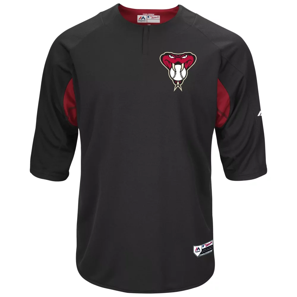 Customizable Arizona diamondbacks majestic collection on field 34 sleeve batting practice jersey blacksedona red