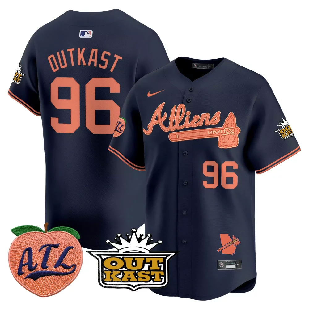 Custom Atliens ronald acuna jr atlanta braves atliens peach vapor premier limited jersey all stitched