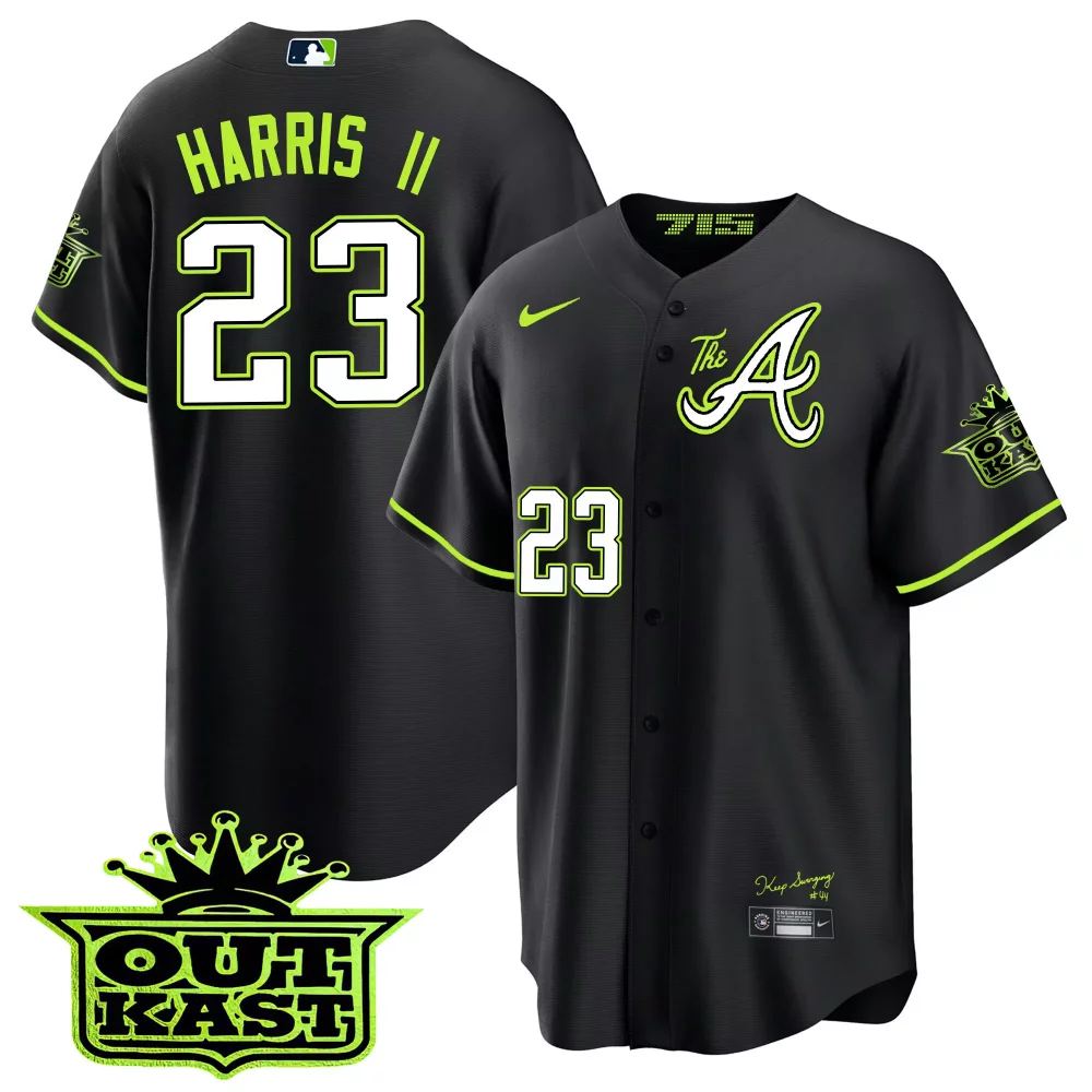 Personalized Black andr youths atlanta braves atliens the a cool base jersey all stitched