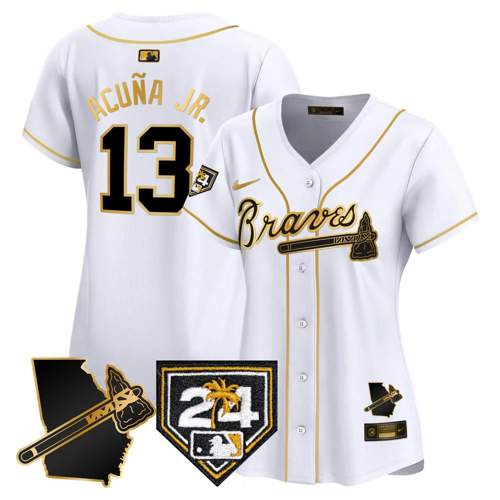 Custom Black gold eddie rosario atlanta braves 2024 spring training georgia patch vapor premier limited jersey all stitched
