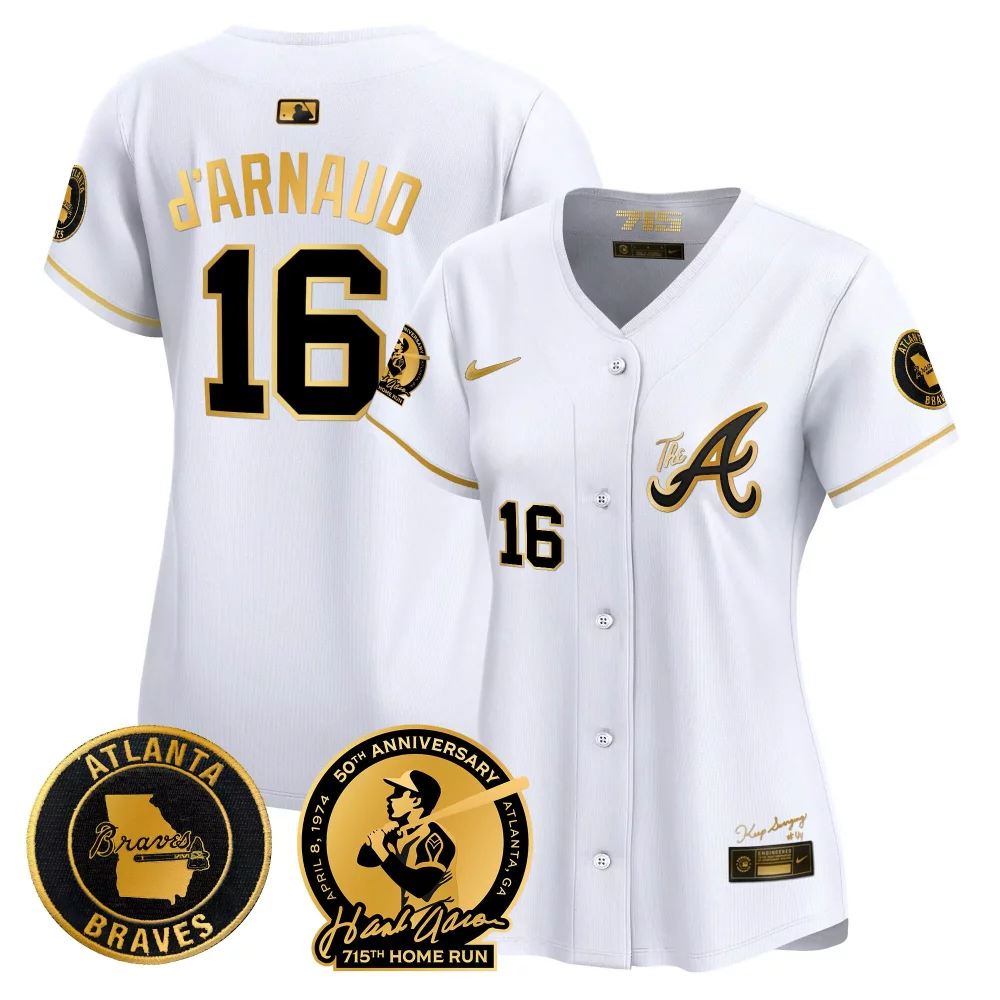 Custom Black gold hank aaron atlanta braves hank aaron 715th home run patch vapor premier limited jersey v2 all stitched