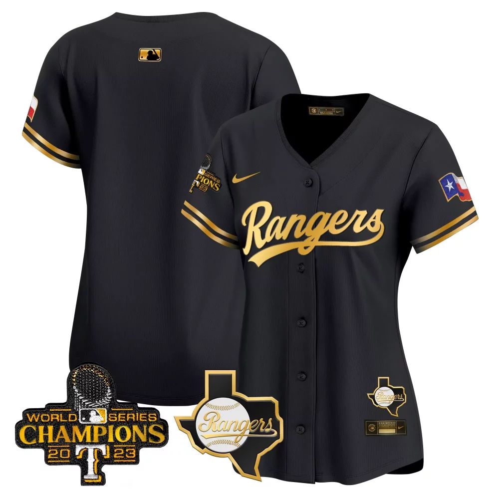 Custom Black gold jonah heim texas rangers 2023 world series champions gold trim vapor premier limited jersey v2 all stitched