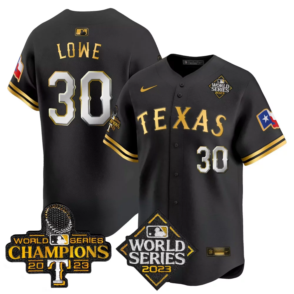 Personalized Black gold nathaniel lowe texas rangers world series champions vapor premier limited jersey v4 all stitched