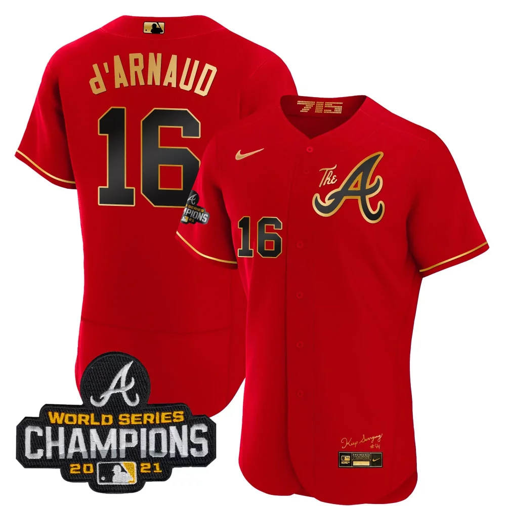 Personalized Black gold spencer strider youths atlanta braves champions city connect gold flex base jersey all stitched