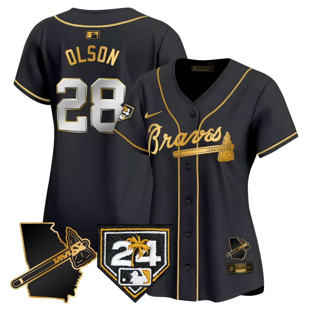 Personalized Black gold travis darnaud atlanta braves 2024 spring training georgia patch vapor premier limited jersey all stitched