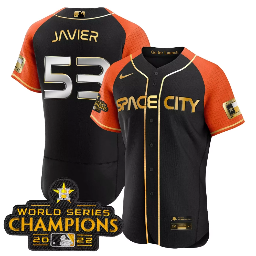 Custom Black gold v2 yordan lvarez astros 2023 space city champions alternate flex jersey all stitched