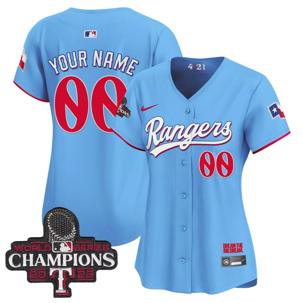 Custom Black texas rangers 2023 world series champions city connect vapor premier limited custom jersey all stitched