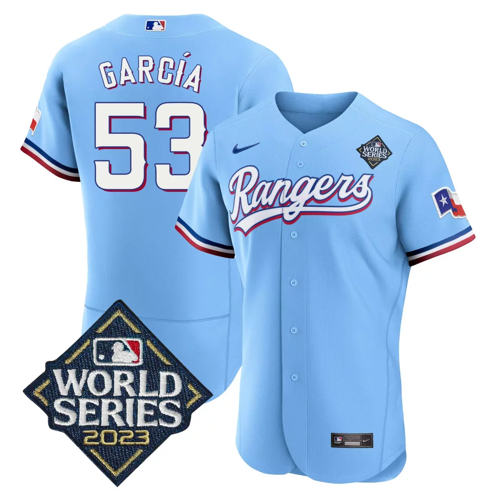 Custom Blue corey seager texas rangers 2023 world series flex base jersey v2 all stitched