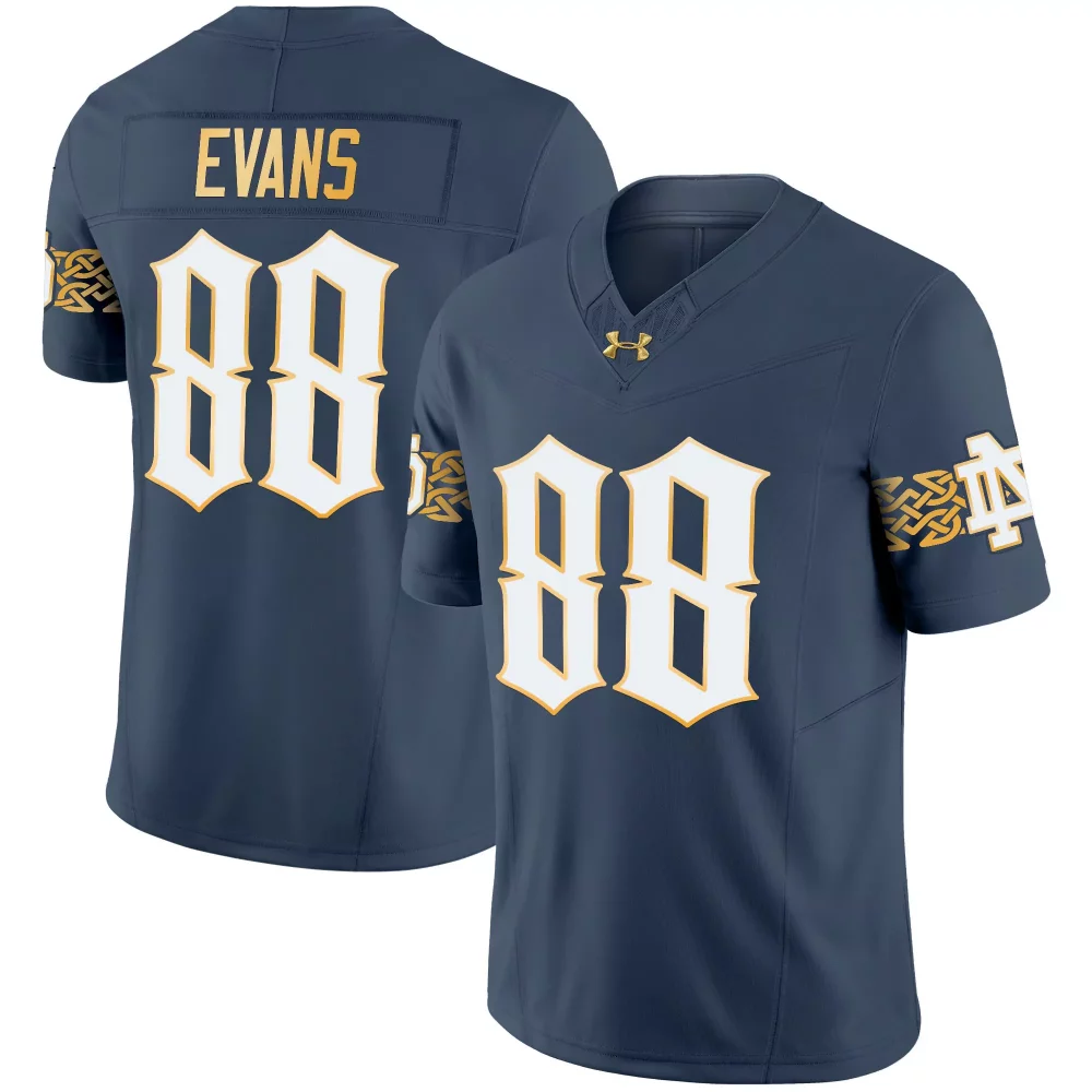 Custom Blue gray mitchell evans notre dame fighting irish 2024 vapor limited jersey v2 all stitched