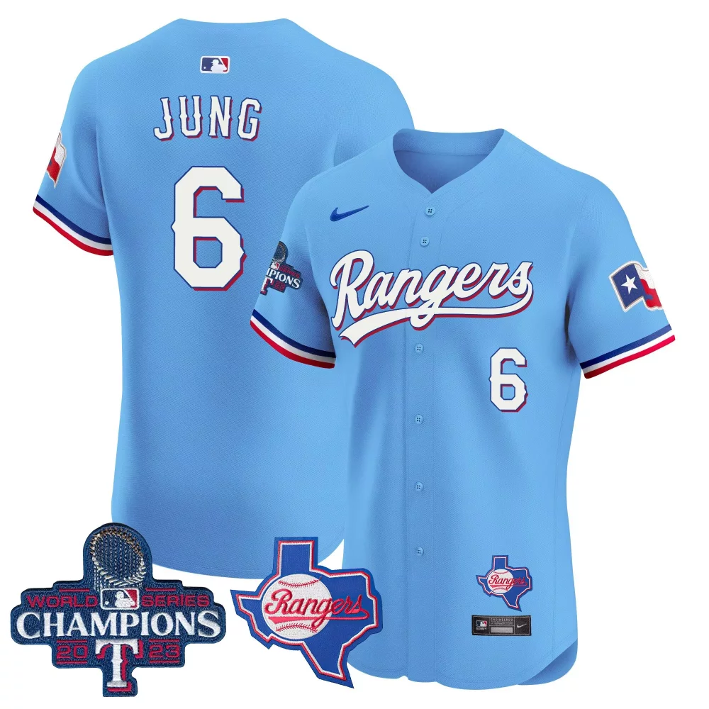 Custom Blue marcus semien texas rangers world series champions vapor premier elite jersey v2 all stitched