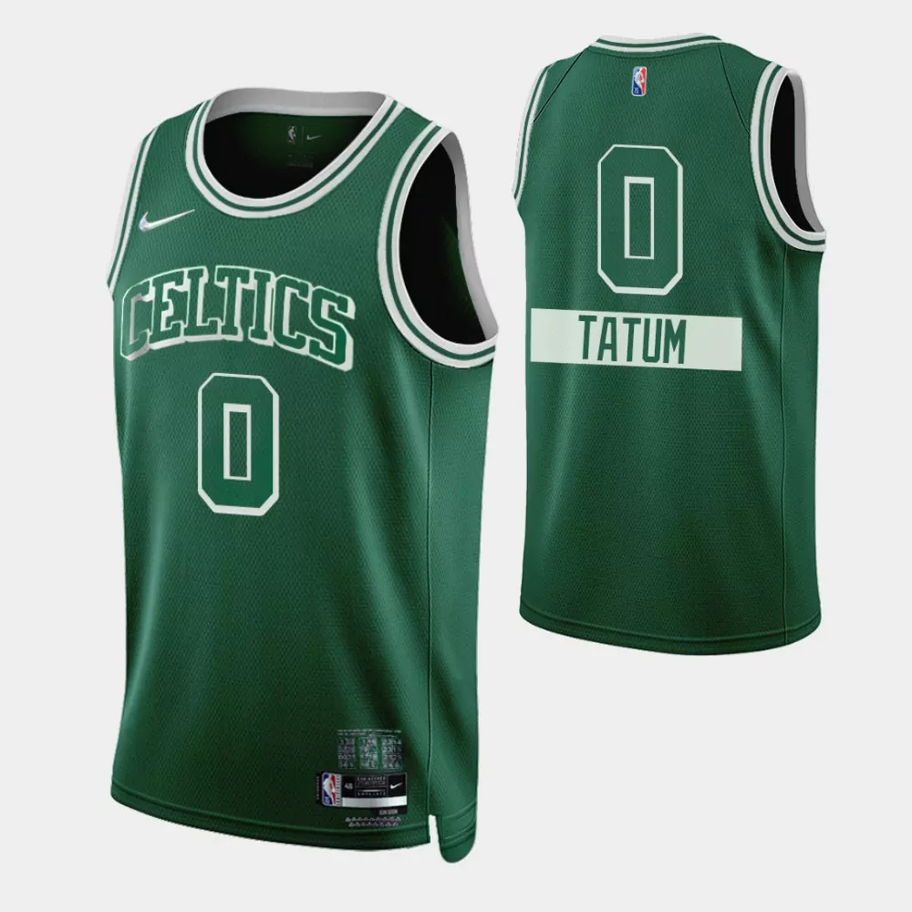 Customizable Boston celtics jayson tatum 0 nba 2021 22 city edition green jersey gift for celtics fans