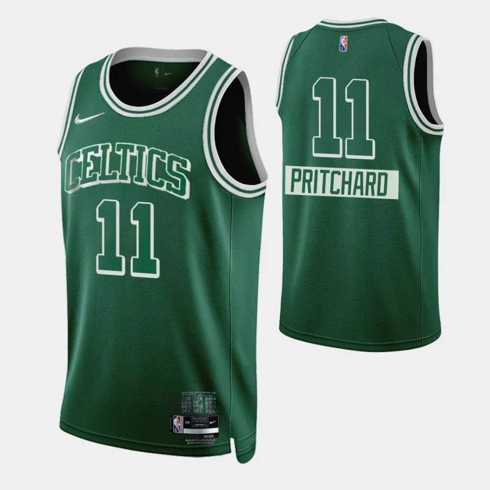 Custom Boston celtics payton pritchard 11 nba 2021 22 city edition green jersey gift for celtics fans