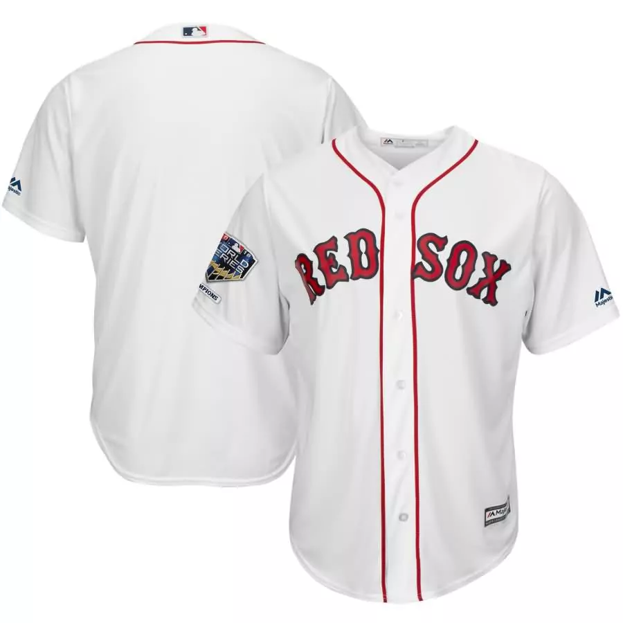 Custom Boston red sox majestic 2018 world series champions home cool base team jersey white