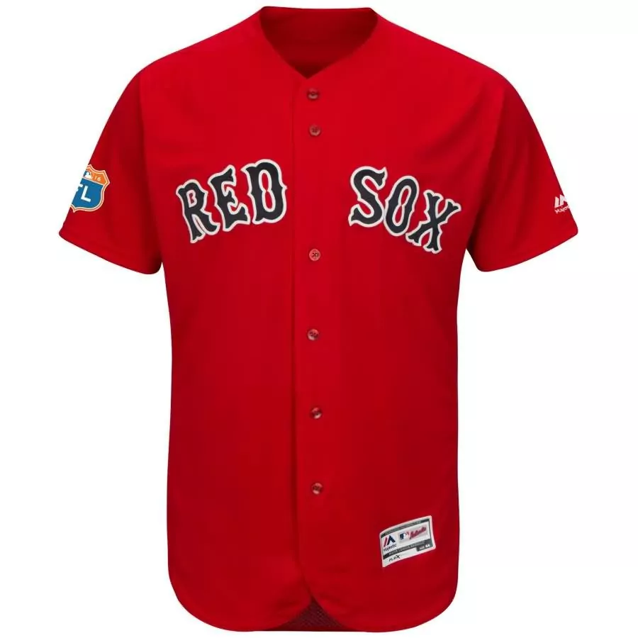 Custom Boston red sox majestic alternate 2016 spring training flex base collection team jersey scarlet