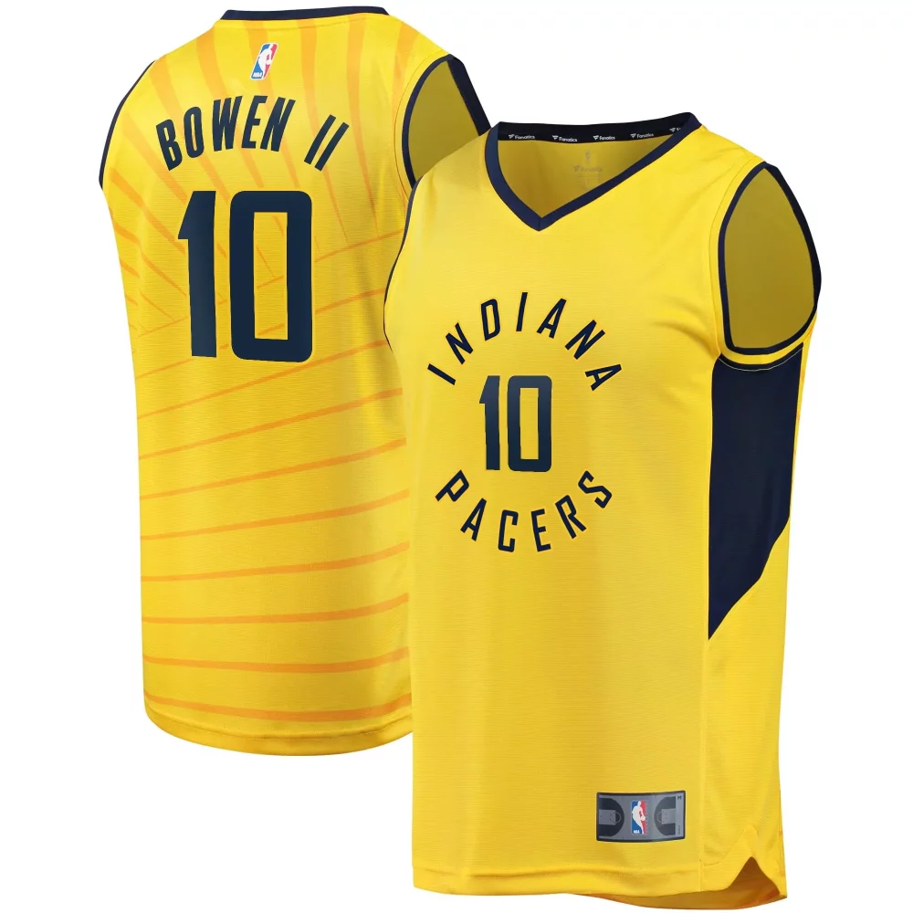 Customizable Brian bowen ii pacers gold statement edition jersey gift for pacers fans