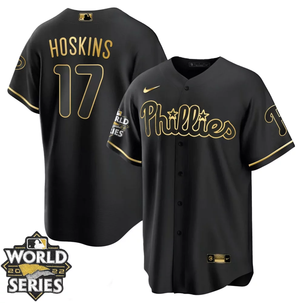 Customizable Bryce harper youths philadelphia phillies gold 2022 world series jersey all stitched