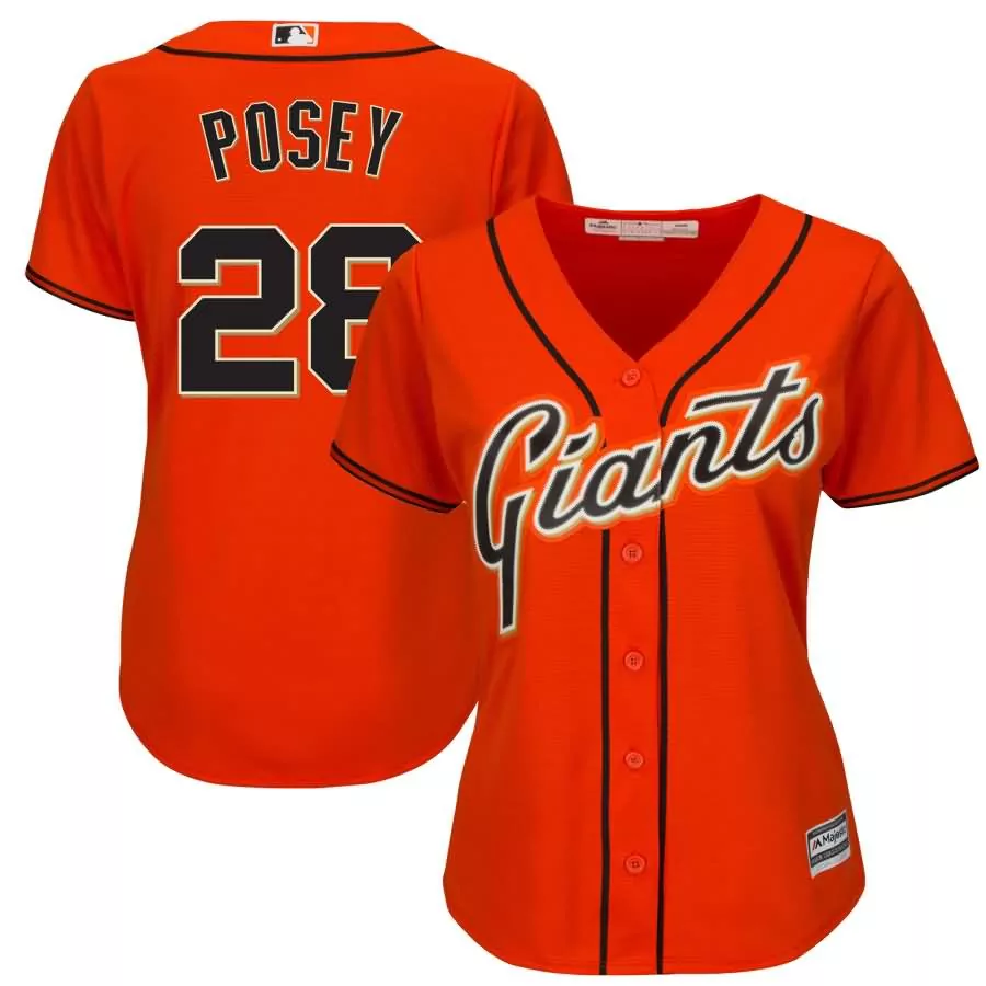 Customizable Buster posey san francisco giants majestic womens cool base player jersey orange