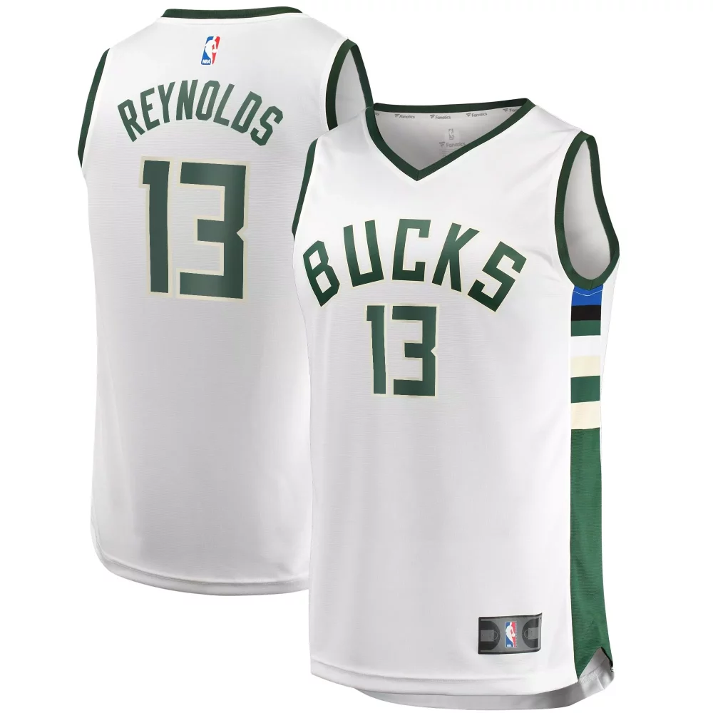 Customizable Cameron reynolds milwaukee bucks player association edition white jersey gift for milwaukee bucks fans