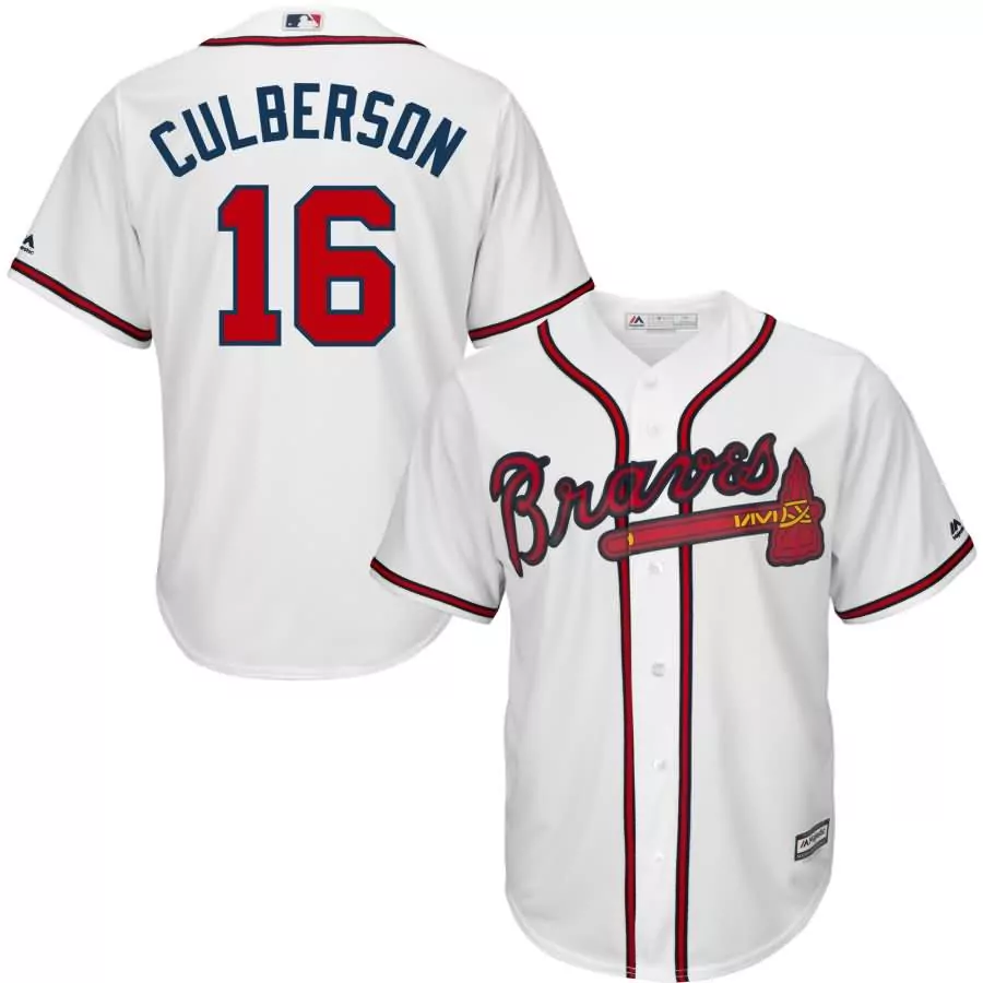 Customizable Charlie culberson atlanta braves majestic home official cool base player jersey white