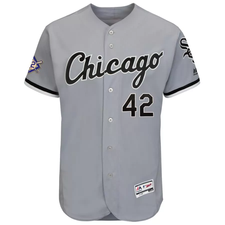 Customizable Chicago white sox majestic 2018 jackie robinson day flex base jersey gray