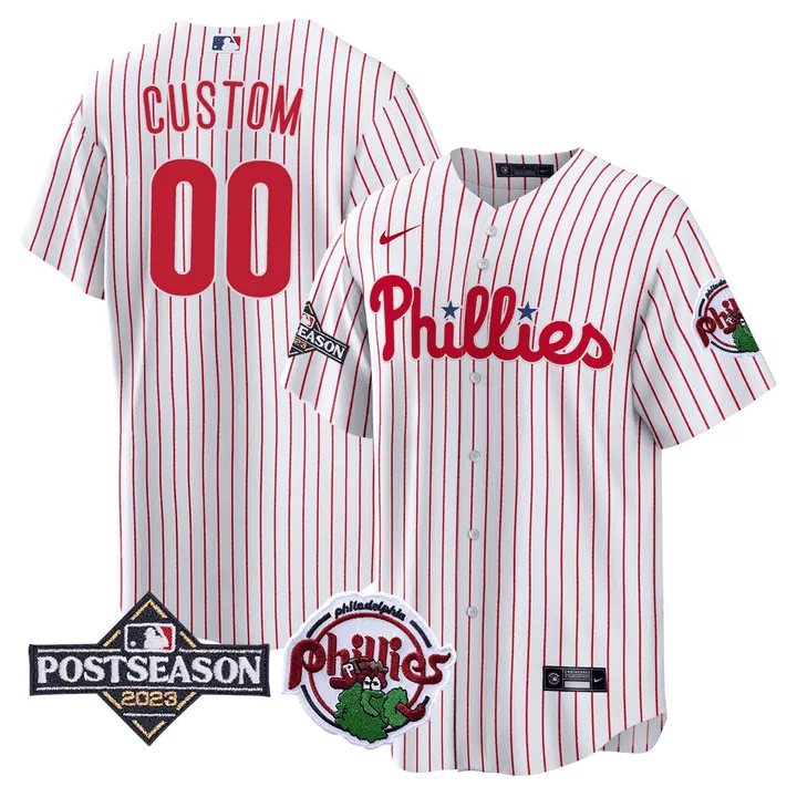 Personalized Cool red philadelphia phillies 2023 postseason patch custom jersey all stitched