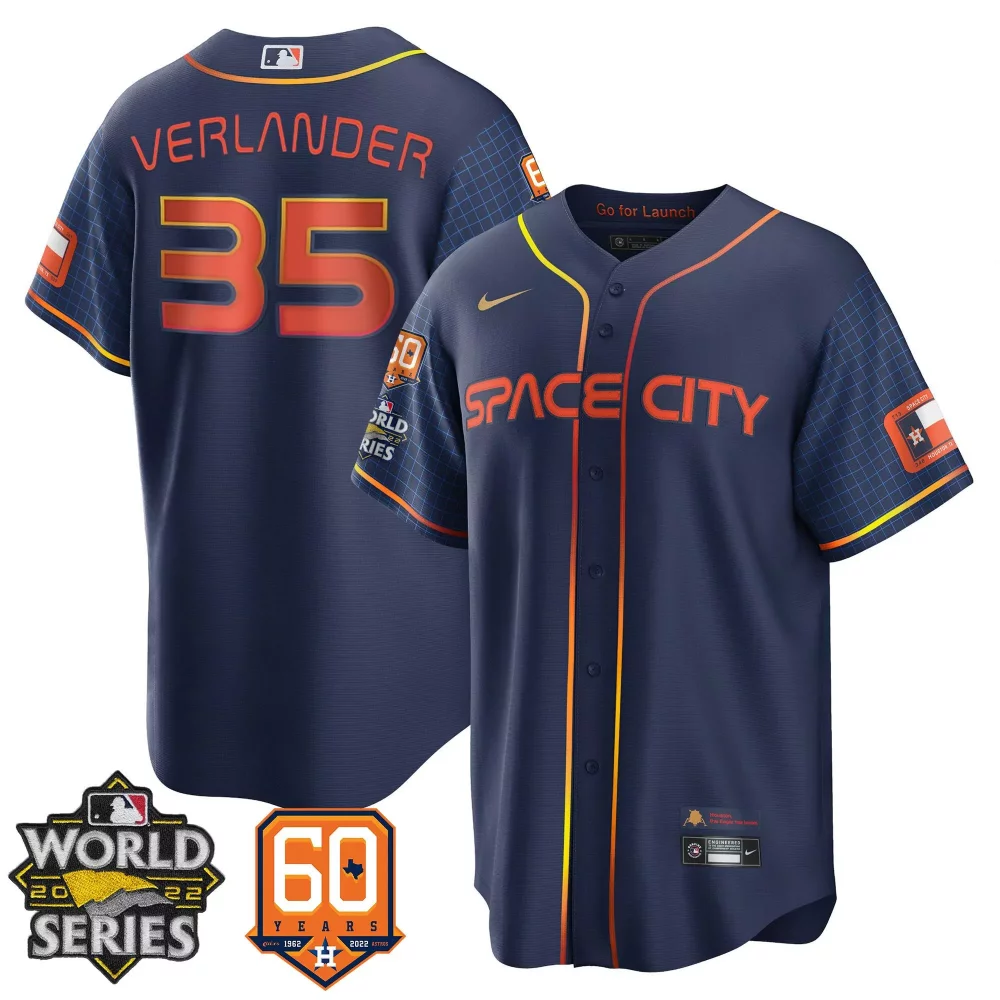 Custom Cool space city jos altuve astros 2022 world series 60th patch jersey all stitched
