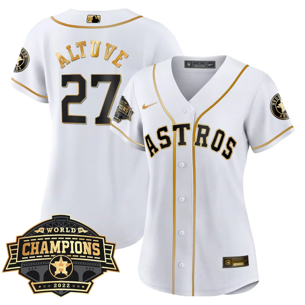 Custom Cool white jos altuve houston astros 2022 world series champions patch limited jersey all stitched