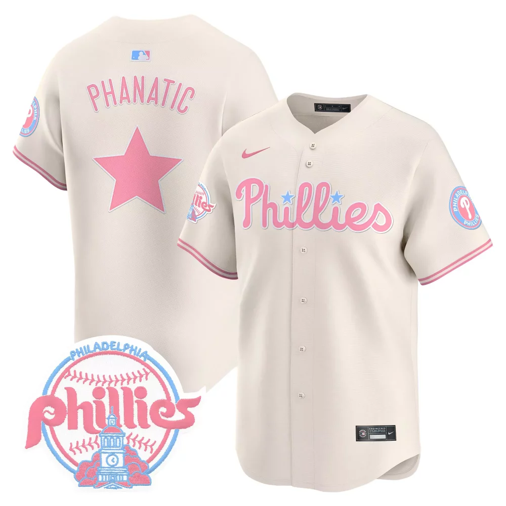 Personalized Cream kyle schwarber unisex phillies bubblegum pink vapor premier limited jersey v2 all stitched