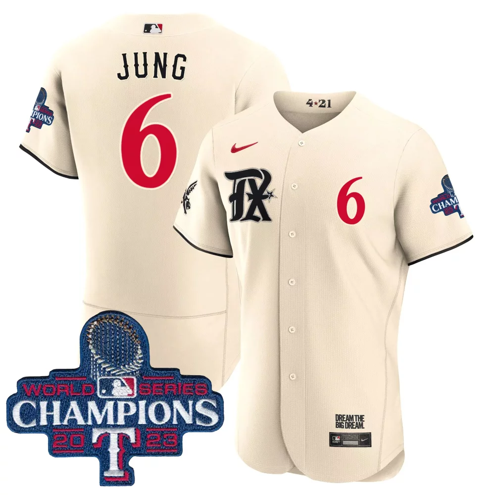 Customizable Cream marcus semien texas rangers 2023 world series champions city connect flex base jersey all stitched