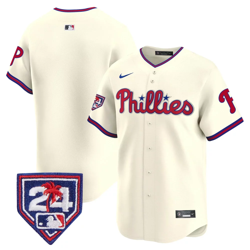 Custom Cream nick castellanos phillies 2024 spring training patch vapor premier limited jersey all stitched