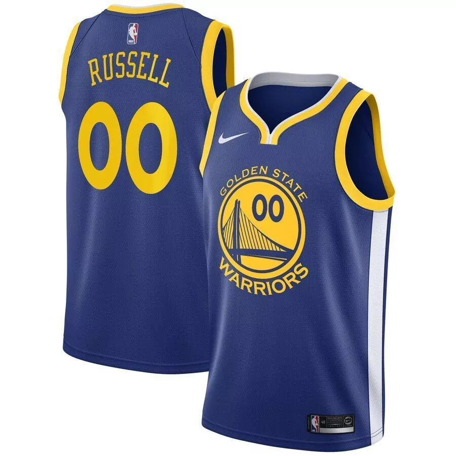 Custom Dangelo russell golden state warriors 201920 jersey royal icon edition 2019