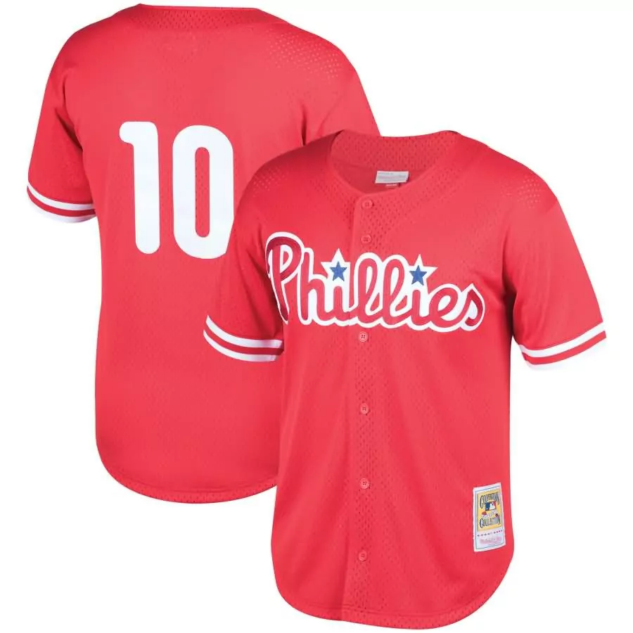 Custom Darren daulton philadelphia phillies mitchell ness fashion cooperstown collection mesh batting practice jersey red