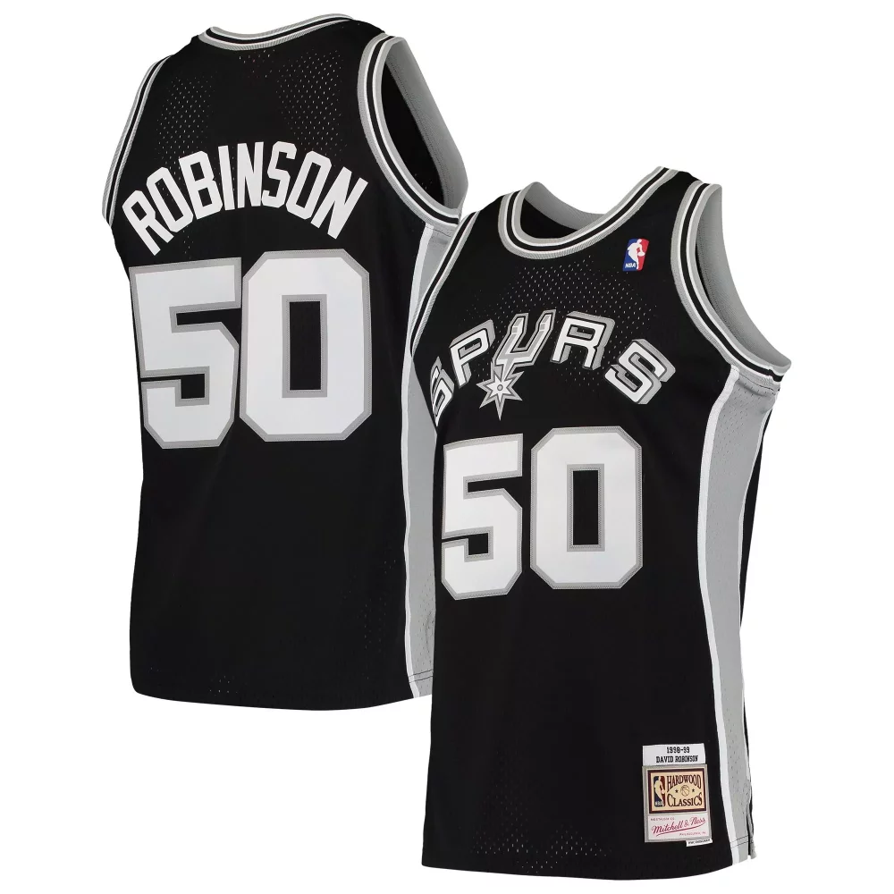 Custom David robinson san antonio spurs hardwood classics 199899 black jersey gift for san antonio spurs fans