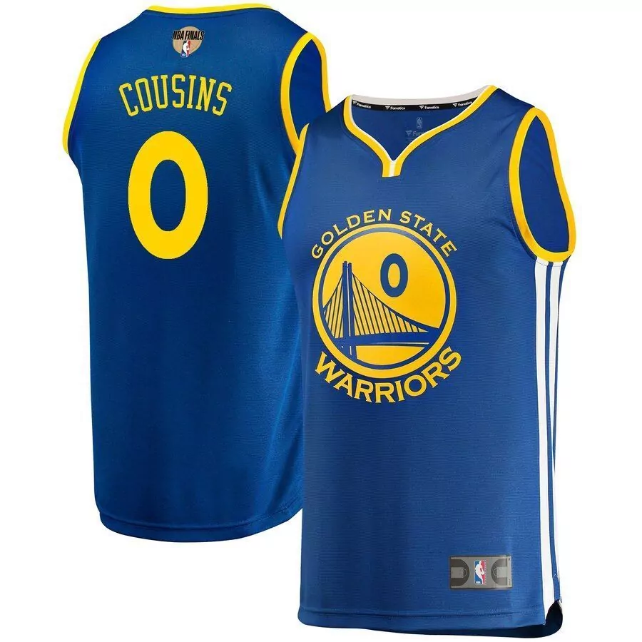 Customizable Demarcus cousins golden state warriors 2019 nba finals bound fast break player jersey royal 2019