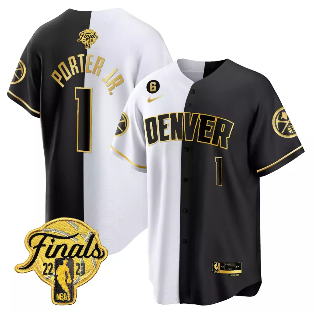 Custom Denver nuggets 2023 finals patch split gold baseball jersey all stitched