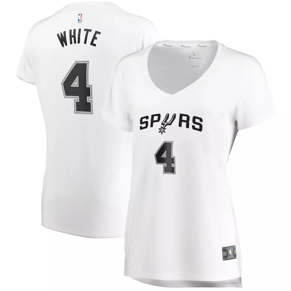 Personalized Derrick white san antonio spurs womens player association edition white jersey gift for san antonio spurs fans