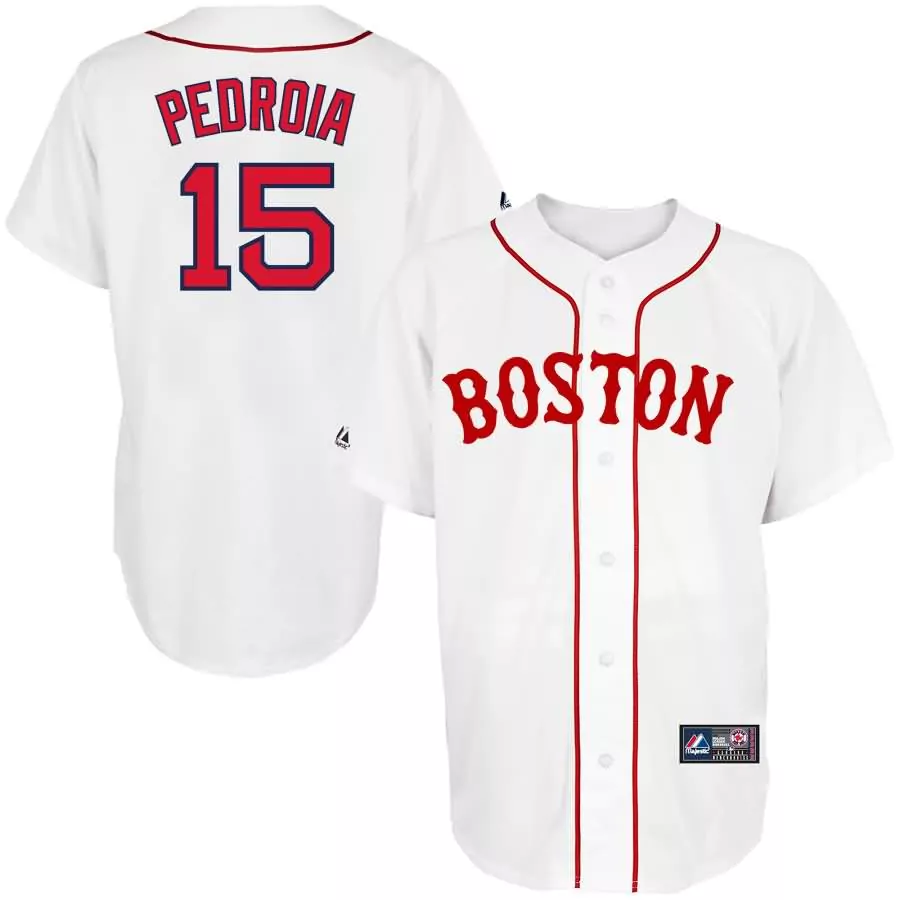 Custom Dustin pedroia boston red sox majestic alternate replica player jersey white