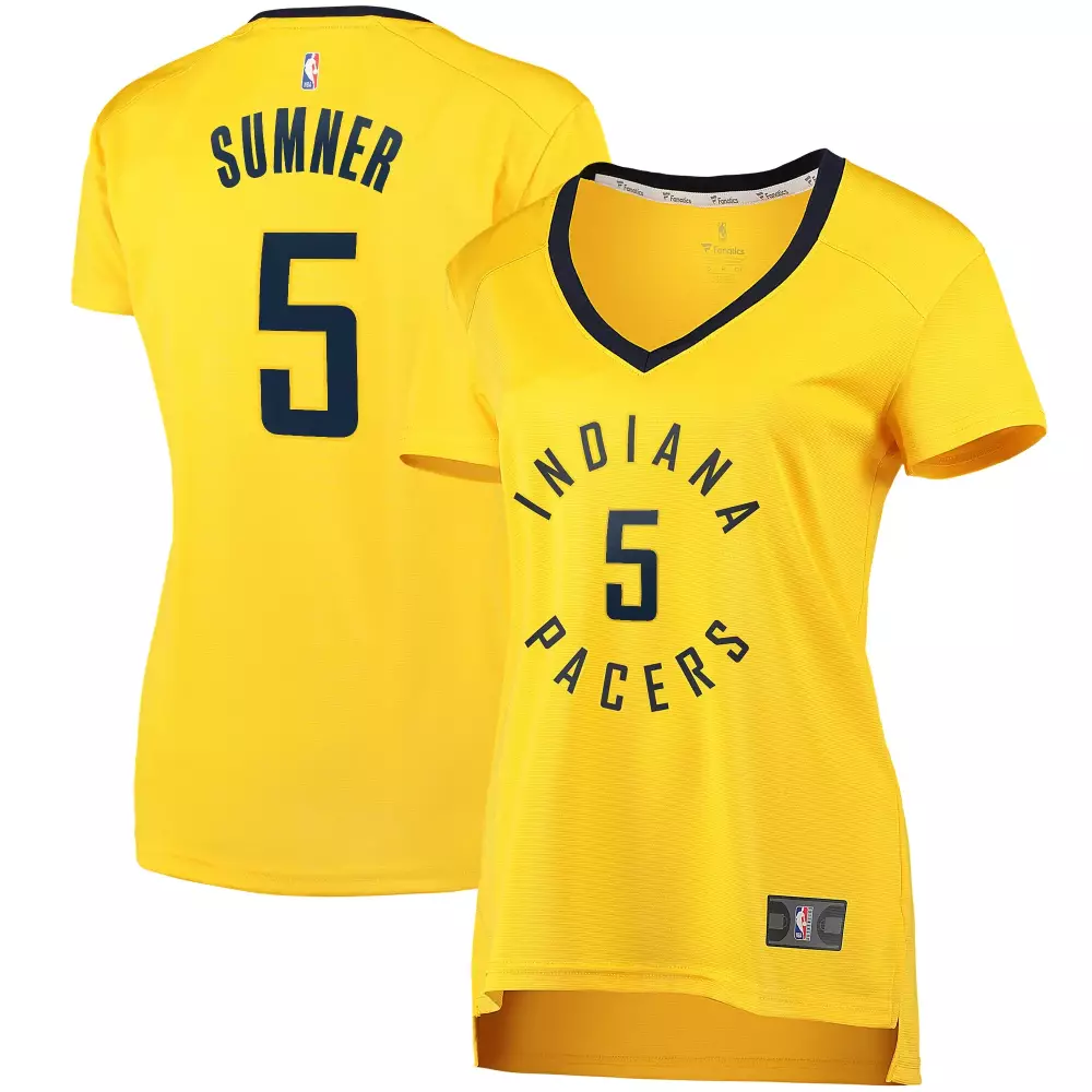 Personalized Edmond sumner indiana pacers fanatics ed womens fast break player jersey statement edition gold