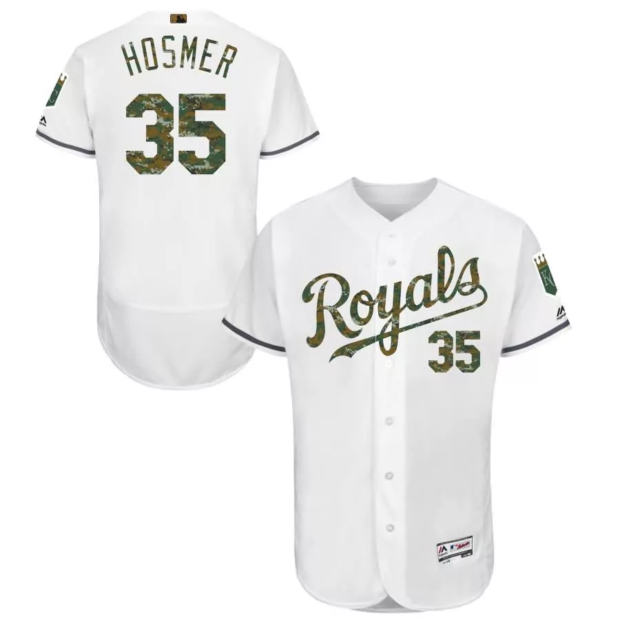 Custom Eric hosmer kansas city royals majestic fashion 2016 memorial day flex base jersey white