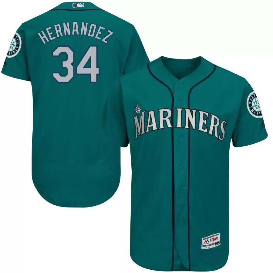 Customizable Felix hernandez seattle mariners majestic alternate flex base collection player jersey green