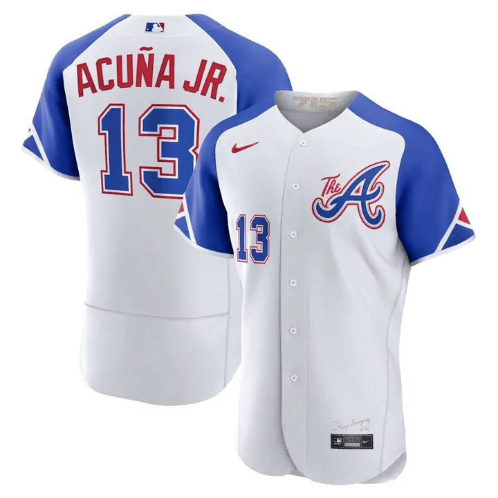 Custom Flex base atlanta braves ronald acuna jr 2023 city connect jersey all stitched